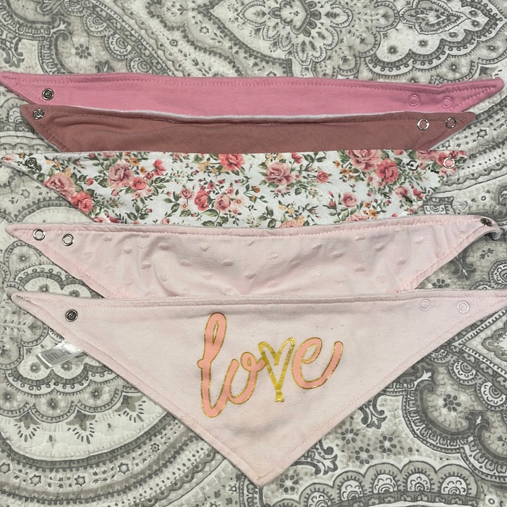 Bundle of 5 Girl’s Bandana Bibs